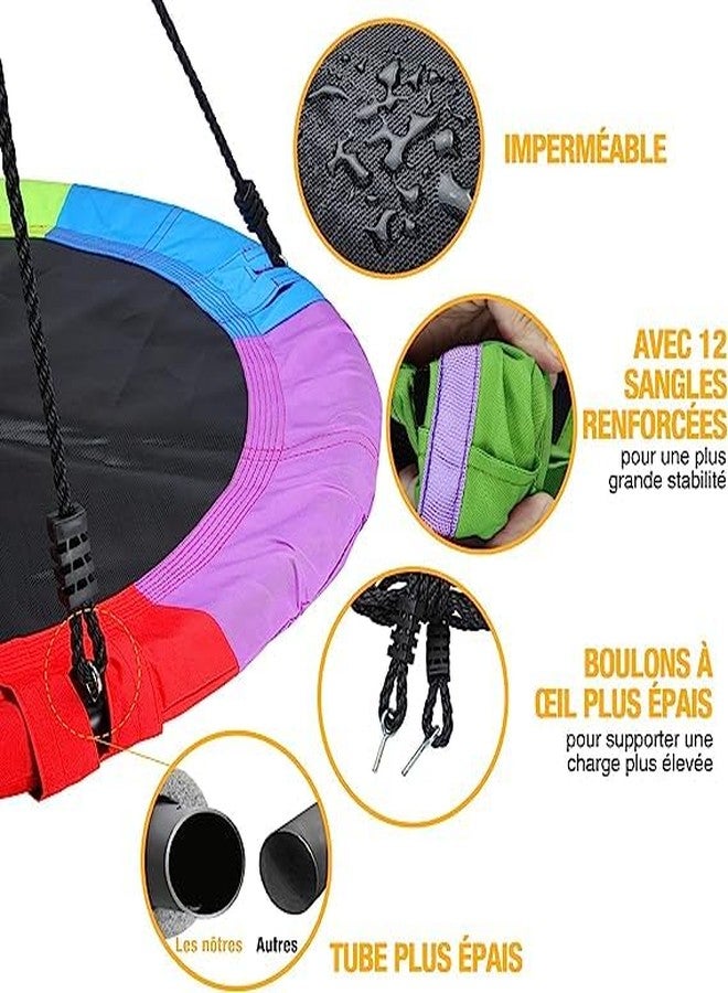 FEELING MALL Swing for Kids, Tree Hanging Straps Tree Swings for Kids Outdoor Swing,Tree Swing for Adults, Disc Swing (Rainbow, 24" Inch) - Image 5